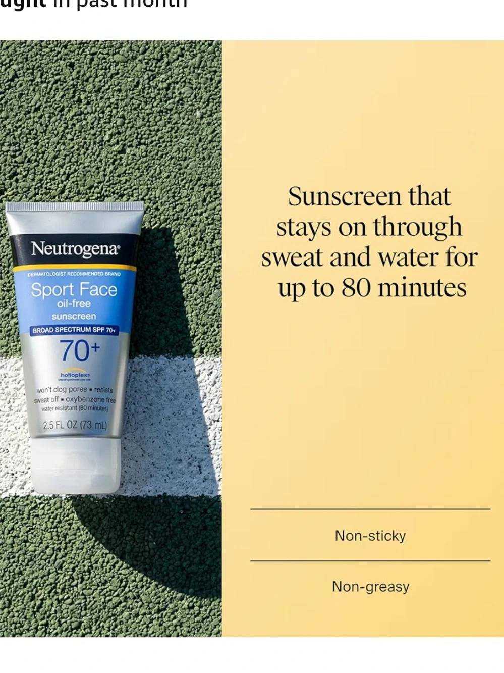 Neutrogena Sport Face Oil Free 70 + SPF Broad Spectrum Sunscreen NEW 5 bottles